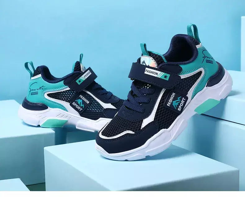 Única rede crianças sapatos meninos tênis verão respirável superfície antiderrapante meninas tênis casuais esportes correndo sapatos ao ar livre