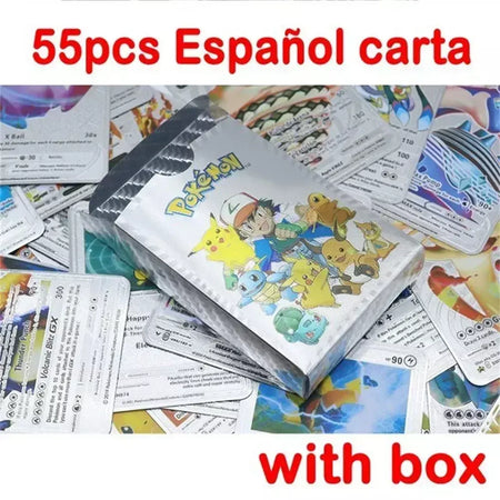 Cartão de folha de ouro colorido pokemon charizard pikachu arceus prata preto arco-íris inglês francês alemão espanhol vstar gx vmax cartões
