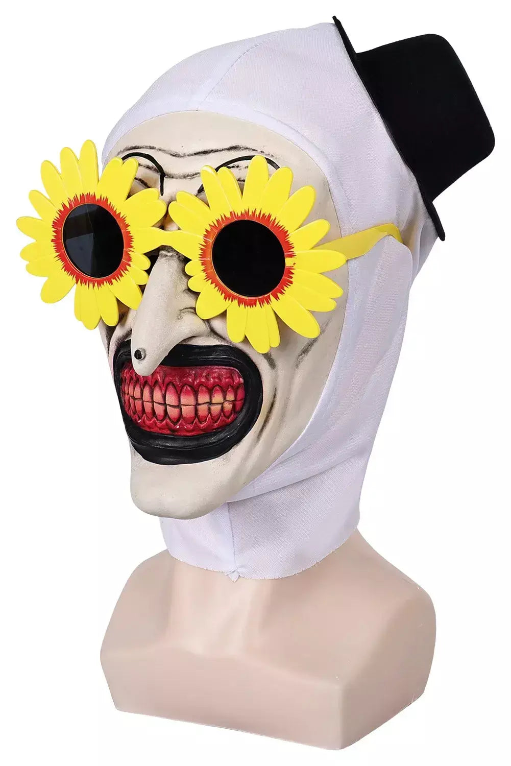 Art The Clown Cosplay Mask, Horror Terrifier 3 Óculos de girassol, Headwear Horn Props, Costume Acessórios, Halloween Carnaval