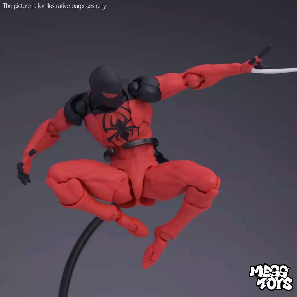 Novo messtooys spiderman figura ct brinquedos preto vermelho homem aranha estatueta bagunça brinquedos anime figura de ação estátua modelo presentes brinquedos do miúdo
