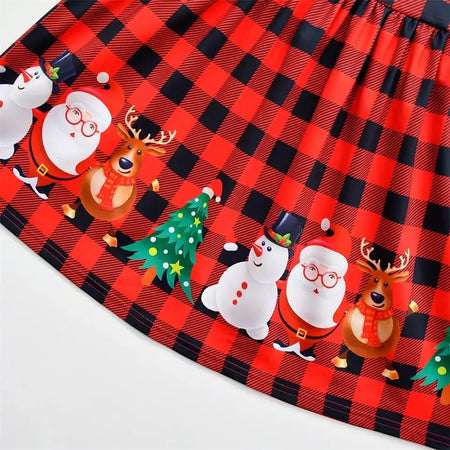 Novo natal meninas vestido carta papai noel impressão carnaval festa crianças roupas de natal masquerade desempenho roupas infantis