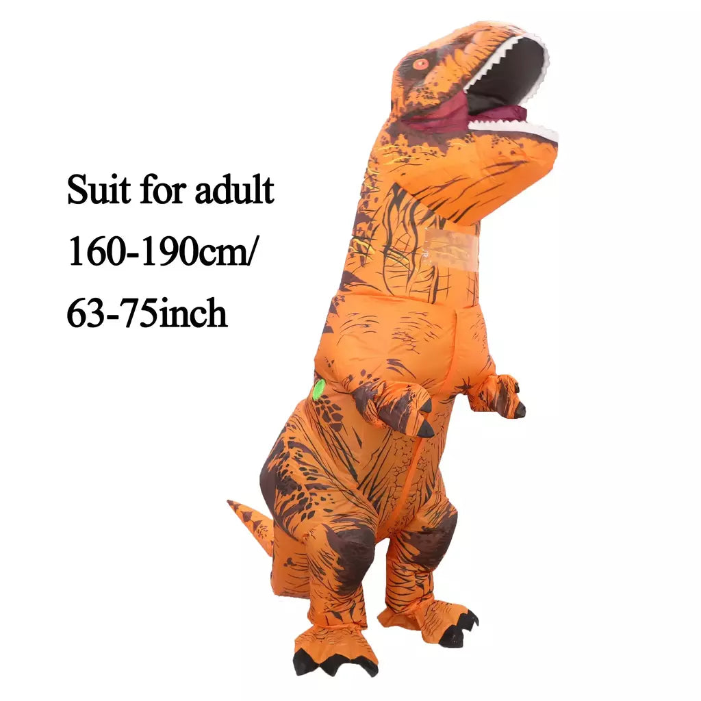 Adulto t-rex traje inflável em pé dinossauro mascote para halloween & natal diversão animal festa rpg roupa vestuário