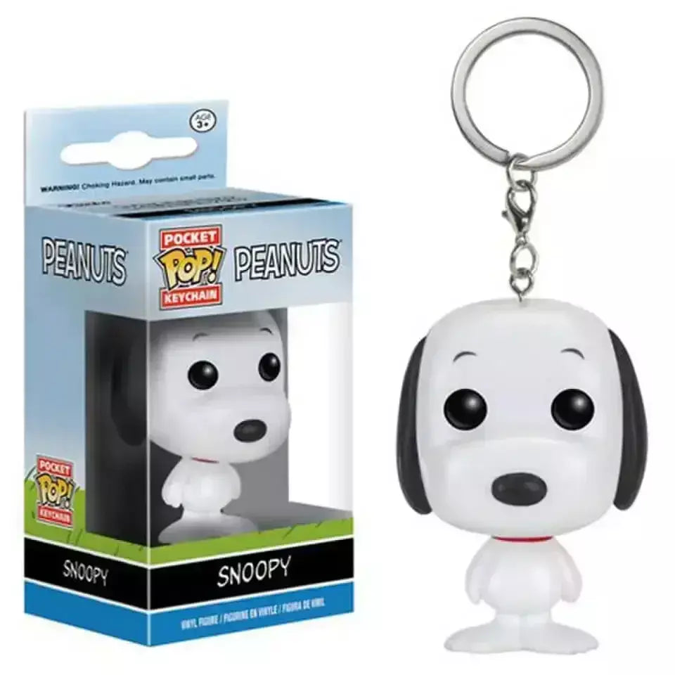 Funko pop novo chaveiro brinquedo amendoim charlie marrom snoopy brinquedo figuras bolso pop chaveiro bonito pingentes colecionáveis modelo brinquedos