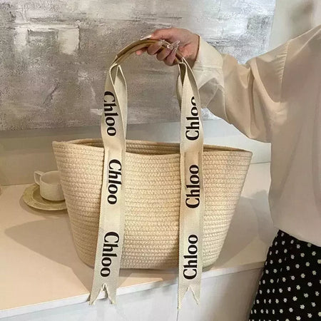 Cesta Vegetal Tecida à Mão para Mulheres, Sacola De Palha, Designer Bags, Designer Bags, Bolsas De Praia, Férias, Beira-mar, Verão