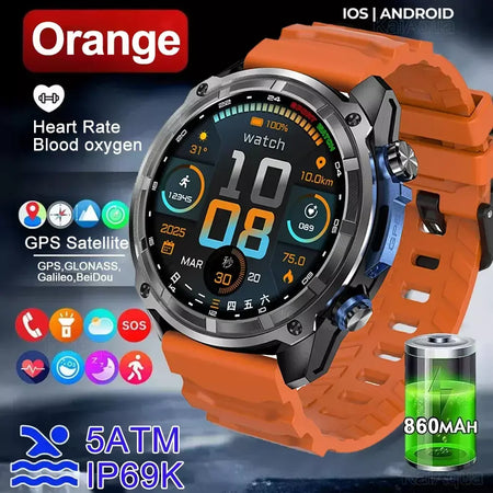 Xiaomi gps relógio inteligente com mapas offline 4gb de memória player vídeo militar esportes smartwatch masculino 30m natação à prova dwaterproof água amoled