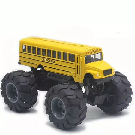 Modelo pullback brinquedo de ação monster truck liga rodas grandes jogar veículo carro presentes para meninos meninas monstro ônibus escolar metal fundido