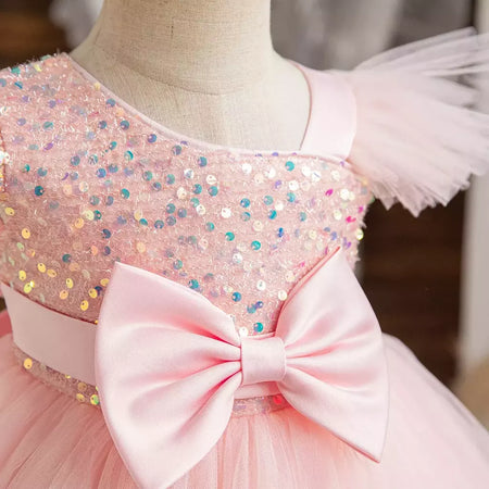 Vestidos de lantejoulas princesa feminina, vestido de batismo, festa de casamento infantil, Natal, vestido novo de luxo, 2022