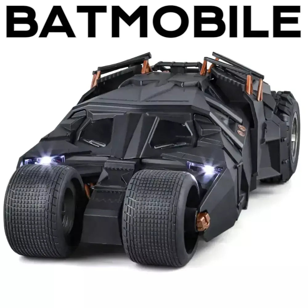 Grande escala 1:18 batmobile modelo de carro brinquedo o cavaleiro das trevas trilogia som luz deslizante spray liga veículos modelos ornamentos presentes