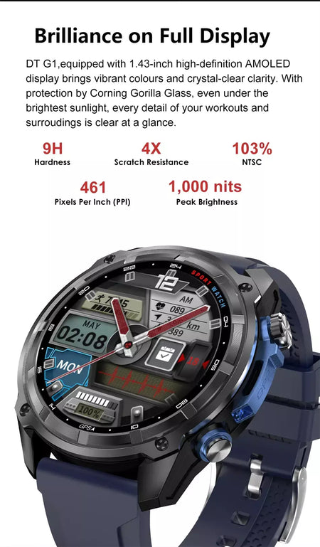 Xiaomi gps relógio inteligente com mapas offline 4gb de memória player vídeo militar esportes smartwatch masculino 30m natação à prova dwaterproof água amoled