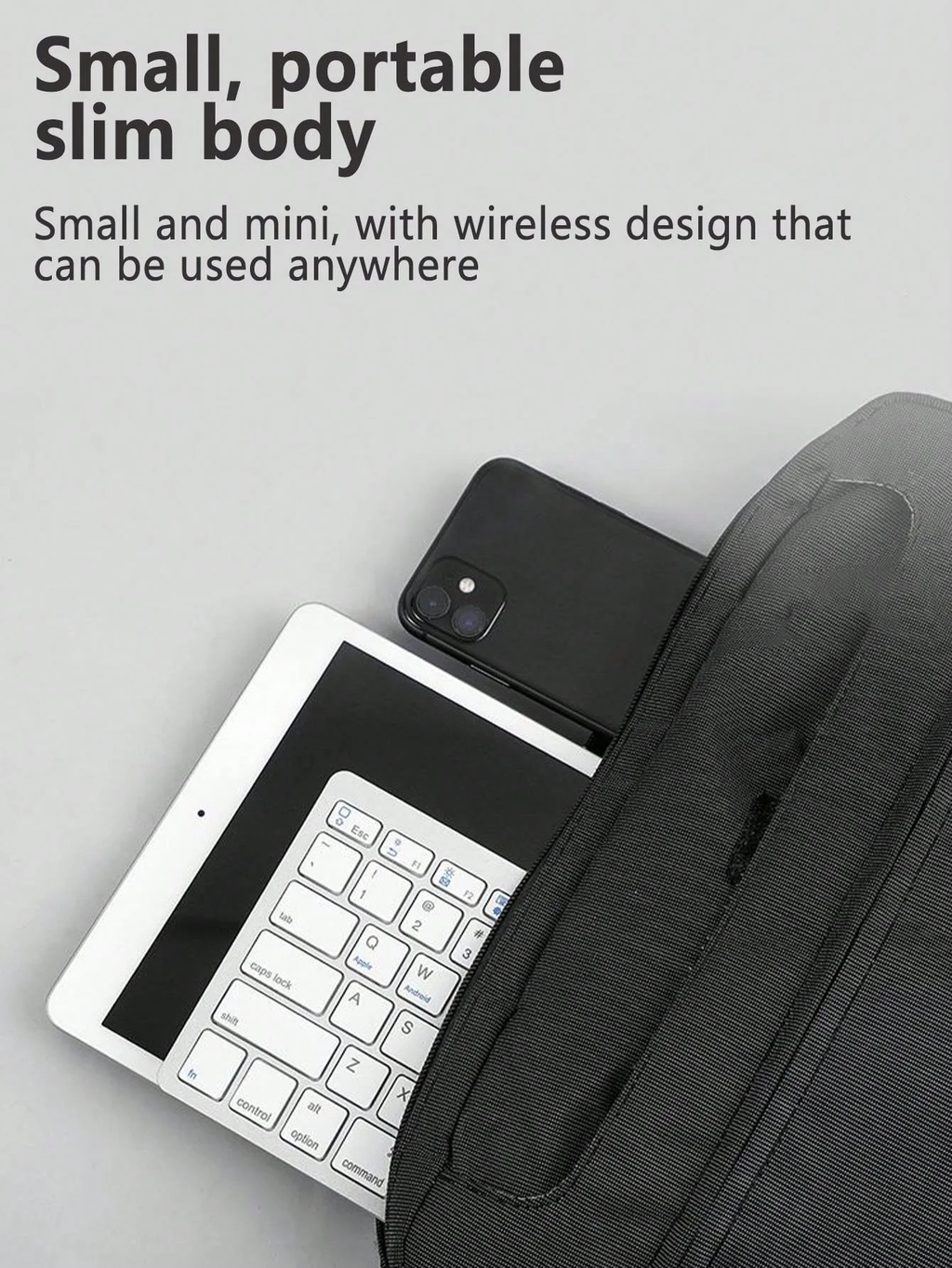 10 polegadas slim teclado sem fio, recarregável, silencioso, tablet, laptop, ipad, mini