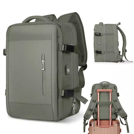 Mochilas expansíveis impermeáveis para homens Likros, grande capacidade, mochila de viagem de negócios, Weekend Laptop Bag, Carry on