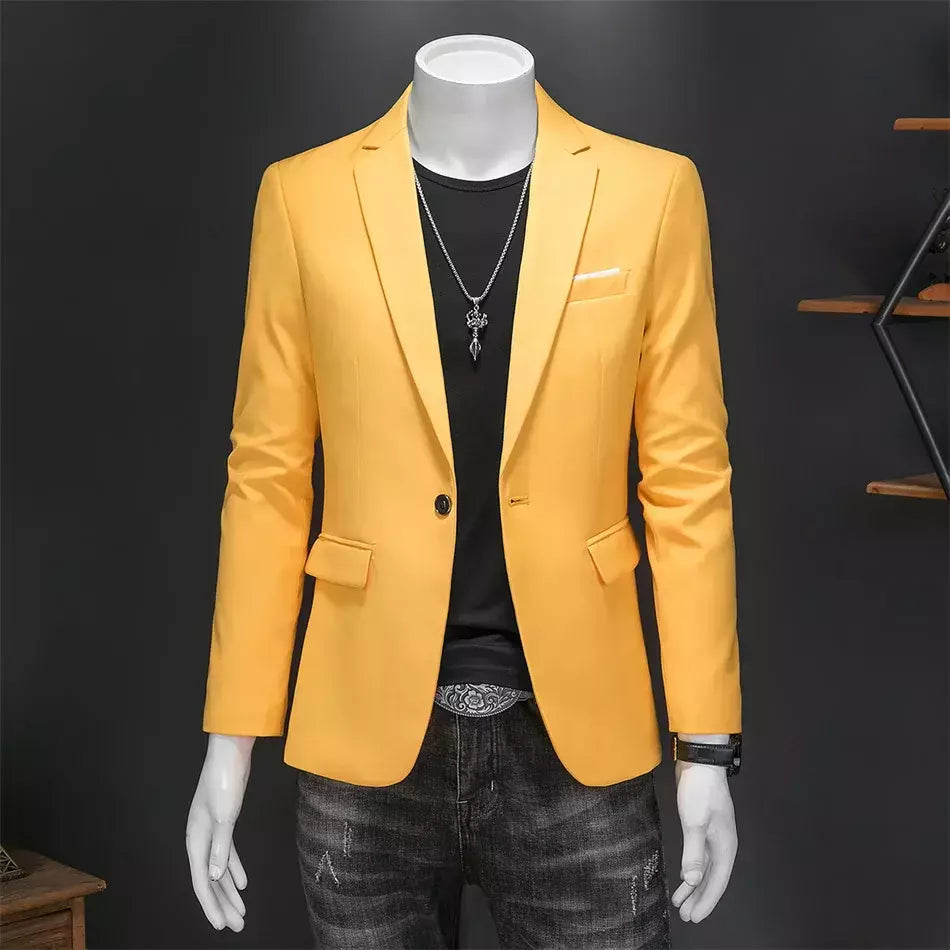Blazer Casual de Negócios Masculino, Jaqueta Monocromática, Casacos Oversize, Smoking Masculino, Roupas de Marca, Roupas de Trabalho, Plus Size M-6XL