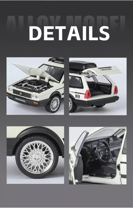 1:32 volkswagenwerk santana wagon liga de metal diecast modelo carro som & luz puxar para trás simulação clássica coleção hobby presente