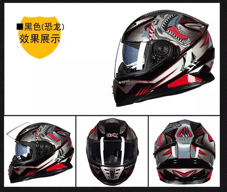 Gxt palhaço rosto cheio capacete da motocicleta lente solar interna motocross casco moto leve segurança bicicleta de rua equitação rápida casque moto