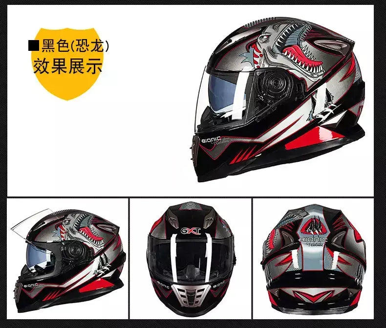 Gxt palhaço rosto cheio capacete da motocicleta lente solar interna motocross casco moto leve segurança bicicleta de rua equitação rápida casque moto