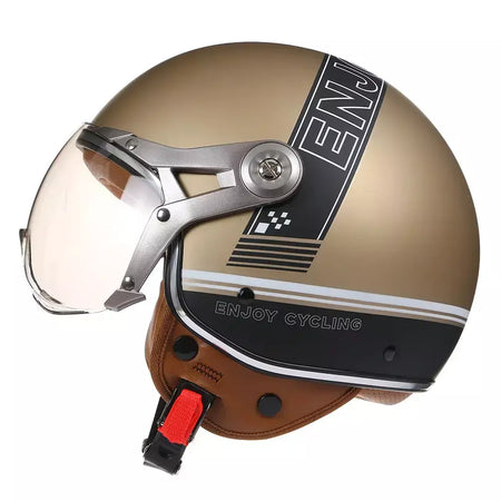 Vintage tt & cocascos capacete da motocicleta jet com viseira moto equitação 3/4 aberto meio capacete retro scooter capacete moto