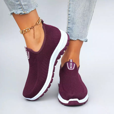 Verão feminino malha respirável sapatos planos sapatos femininos tênis casuais, liberação frete grátis