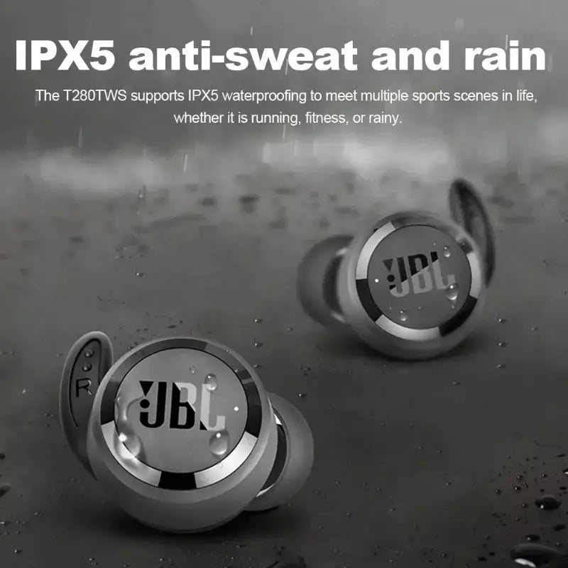 Venda Quente Jbl t280 tws fones de ouvido sem fio bluetooth 5.0 ipx5 à prova dwaterproof água esporte fone de ouvido chamada de um toque rico baixo fone de ouvido