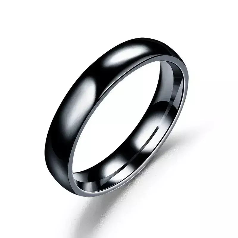 Anel de titânio simples de 6mm, feminino, masculino, evita alergias, alto polimento, anéis de casamento, aço inoxidável, casal, joias de dedo, presentes