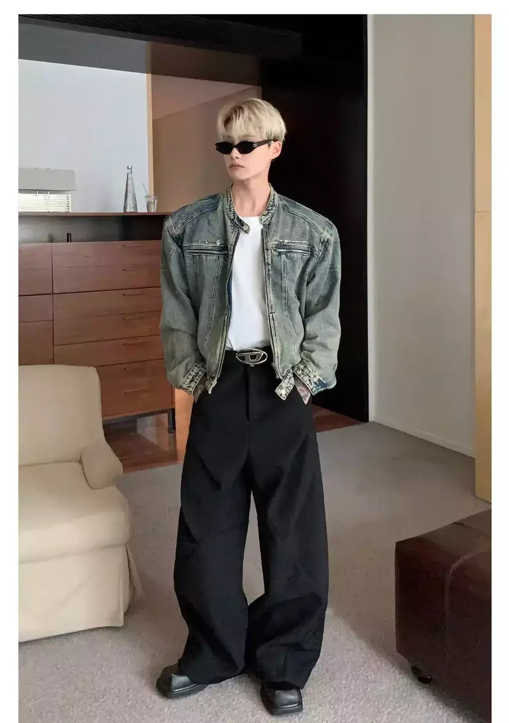 Jaqueta jeans de rua masculina, vintage lavada, jaqueta de caubói angustiada, streetwear casual, primavera, novo, estilo americano, zíperes