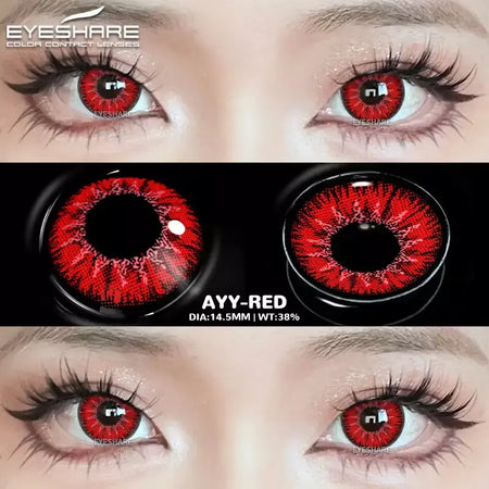 Eyeshare lentes de contato coloridas para olhos, 1 par de lentes coloridas de anime cosplay, lentes loucas de halloween, lentes de contato, maquiagem de beleza