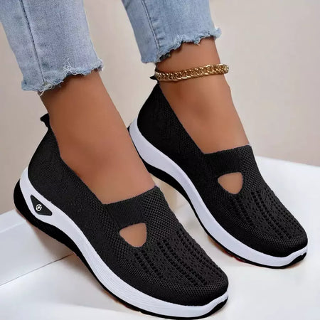 2025 tênis feminino respirável deslizamento em sapatos de caminhada malha baixa superior das mulheres sapatos vulcanizados sola macia sapatos femininos leves