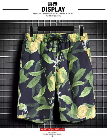 Roupas de praia para homens 2 Piece Set Quick Dry Camisa Havaiana e Shorts Set Homens Moda Vestuário Impressão Casual Outfits Verão