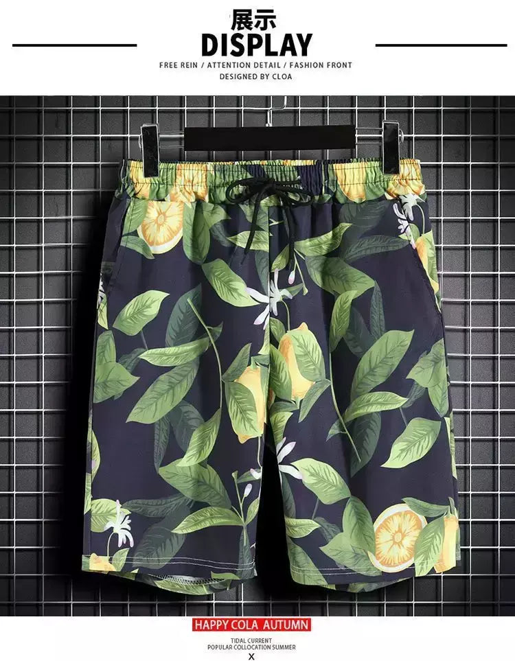 Roupas de praia para homens 2 Piece Set Quick Dry Camisa Havaiana e Shorts Set Homens Moda Vestuário Impressão Casual Outfits Verão