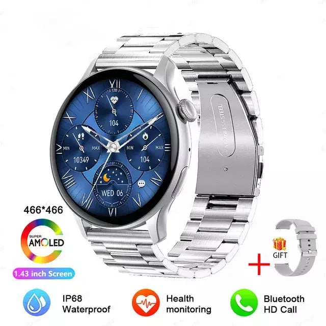 NFC Smartwatch para Mulheres, Tela HD, Rastreador de Saúde, Esportes, Voz, Chamada Bluetooth, Huawei, Xiaomi, Senhoras, Novo, 466x466, 2022