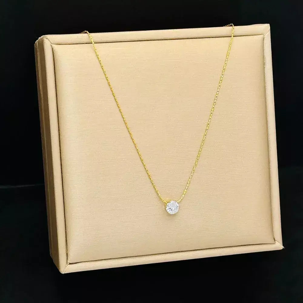 Moda de luxo aço inoxidável cor ouro 6 garra coração zircão pingente colar para mulher requintado não desbota colar jóias