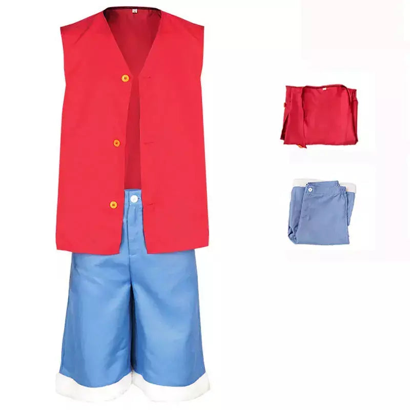 Meninos homens luffy cosplay traje meninas mulheres luffy chapéu camisa shorts roupas de halloween