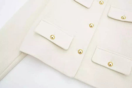 TRAF-Casaco Cropped feminino com botão dourado, blazer bomber, streetwear chique, blusa de casacos femininos, moda primavera, 2022