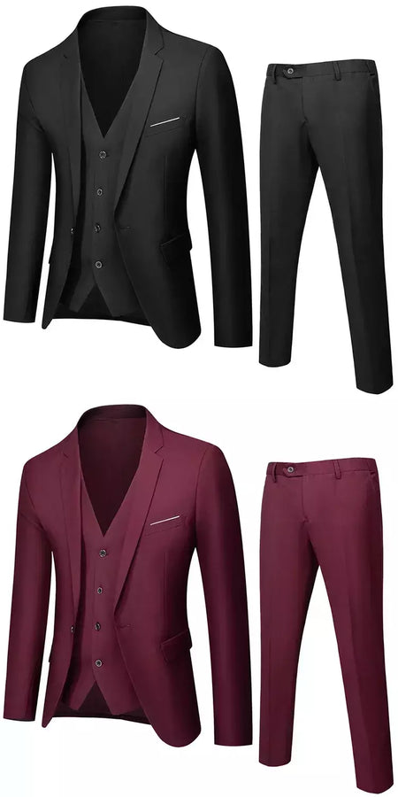Ternos formais masculinos completos, conjuntos elegantes de blazers, roupas de casamento, calças, jaquetas, fantasias de luxo, negócios de casamento, 2 peças