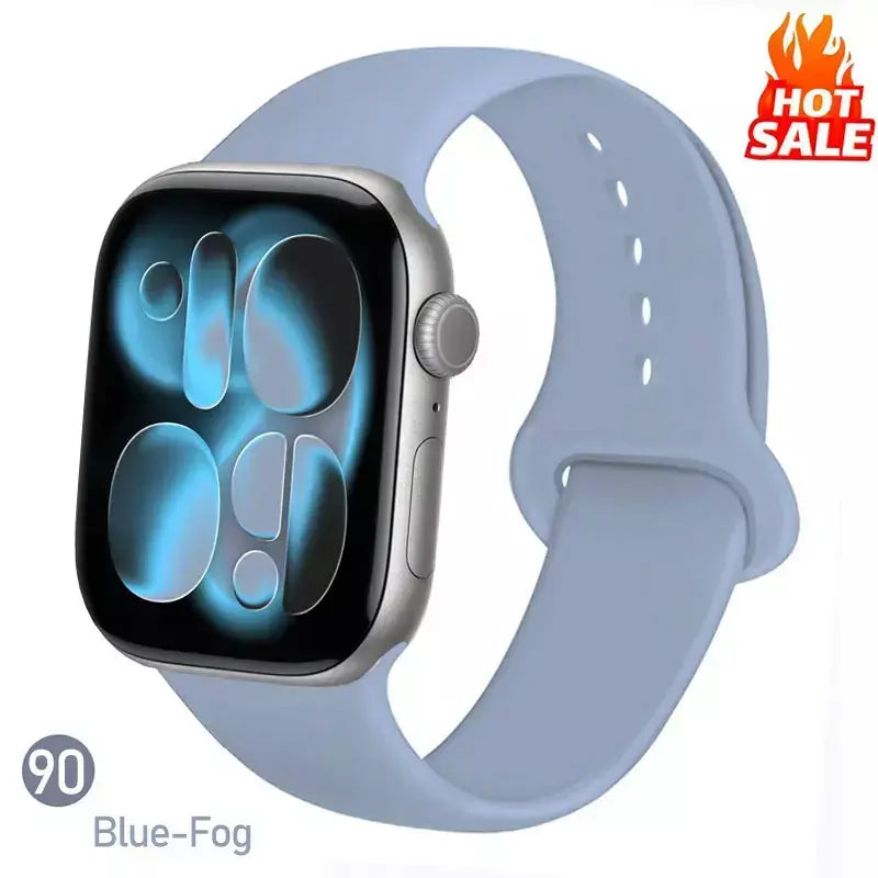 Pulseiras de silicone para apple watch pulseira 44mm 45mm 40 41mm 42-46mm pulseiras esportivas iwatch série 10 11 9 8 7 6 5 4 se ultra 3/2 49mm