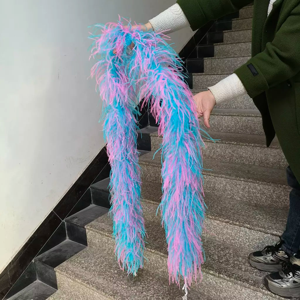 Boa de penas de avestruz arco-íris, 6/10/20 camadas, acessórios de festa fofos para mulheres, halloween, carnaval, cosplay, decoração de casamento, fantasia diy