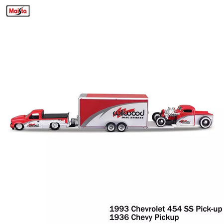 Maisto 1:64 1993 Chevrolet 454 SS PICK UP Fabricação de fundição de transporte Modelo de reboque Modelo de simulação Coleção de carros em liga