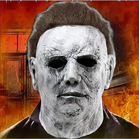 Halloween sobrancelha branca velho demônio máscara de terror casa fantasma sala de fuga mutante vampiro fone de ouvido rosto cheio vestir-se prop