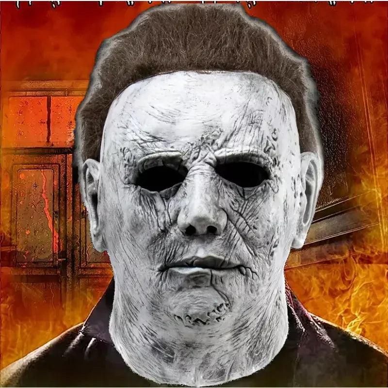 Halloween sobrancelha branca velho demônio máscara de terror casa fantasma sala de fuga mutante vampiro fone de ouvido rosto cheio vestir-se prop