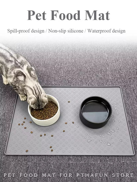 Pet placemat gato comida tigela esteira de alimentação do cão gato cão beber alimentação placemat silicone impermeável antiderrapante pet alimentador esteiras