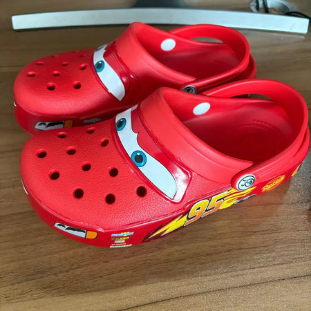 Disney mcqueens pixar dos desenhos animados sólido à prova dwaterproof água chinelos ao ar livre sandálias de areia casual respirável tornozelo-envoltório eva sapatos adultos presentes