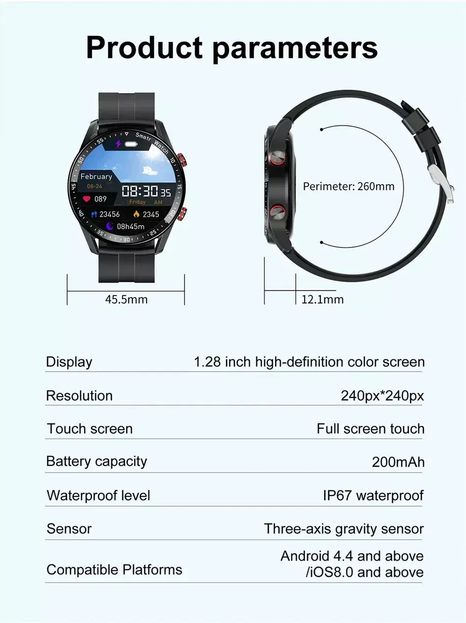 Xiaomi ecg + ppg chamada relógio inteligente masculino laser saúde pressão arterial fitnes esportes relógios à prova dwaterproof água smartwatch + caixa