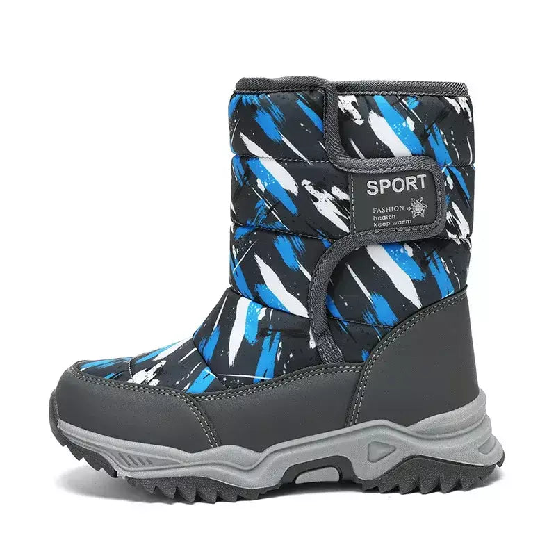 2023 inverno crianças sapatos de pelúcia tecido impermeável antiderrapante sapatos da menina sola de borracha botas de neve moda quente botas ao ar livre