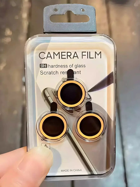 Película protetora de câmera de cerâmica luminosa, 2-3 peças para iphone 16 12 13 14 15 pro max 15 plus 13 12 mini anel de lente tampa brilhante de vidro