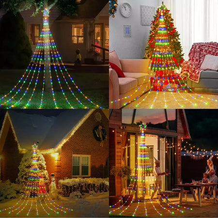 Led ao ar livre decorações da árvore de natal luzes usb 2/3m à prova dwaterproof água luzes da corda de fadas 8 modos quintal interior iluminação festa casamento