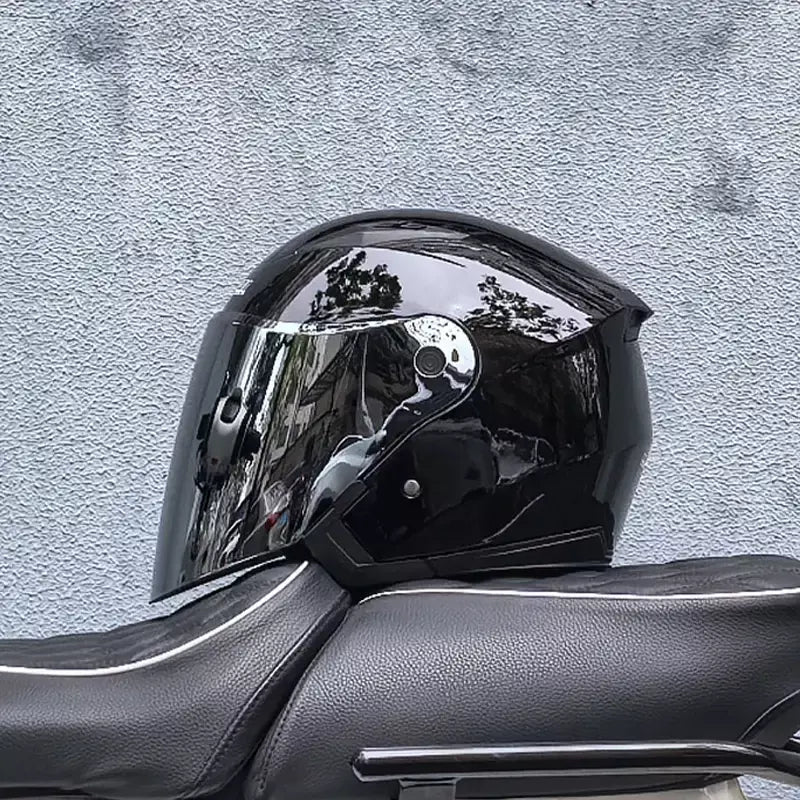 Capacete de motocicleta masculino e feminino quatro estações capacete para motocicleta cascos para moto lente dupla