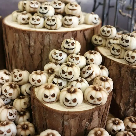 20 pçs resina decorações de abóbora de halloween-mini abóboras reutilizáveis assustadoras criativas e interessantes ornamentos de jardim