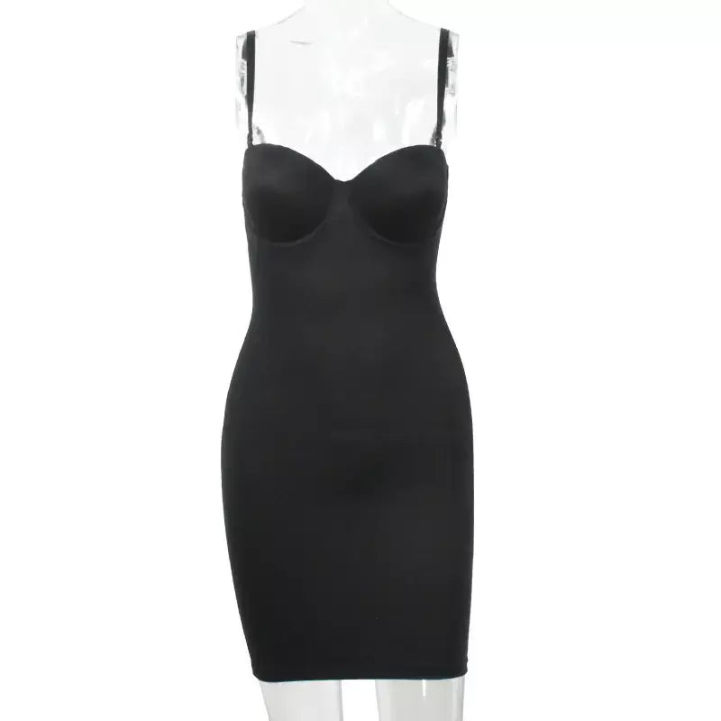 Wechery mulher roupas tubo de estiramento emagrecimento corpo shapewear controle deslizamento coxa comprimento roupa interior branco festa à noite vestidos midi