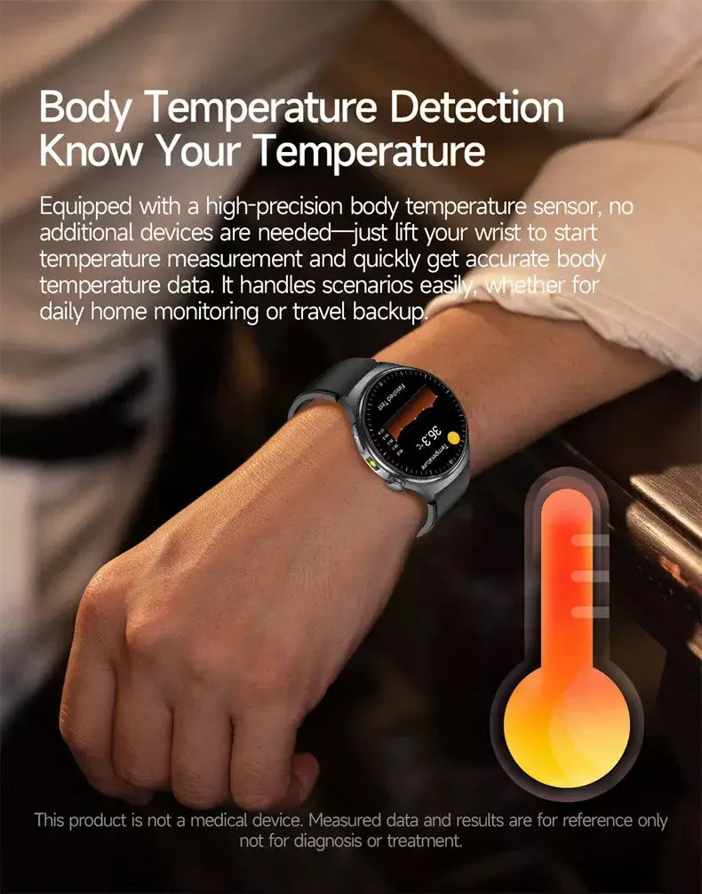 2026 novo relógio inteligente masculino feminino exame micro-físico ecg + ppg oxigênio no sangue ácido úrico pressão arterial safira smartwatch masculino