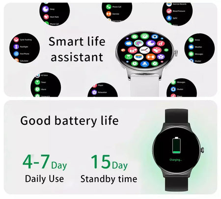 Para huawei novo ultra fino amoled relógio inteligente tela feminina sempre exibir tempo freqüência cardíaca bt chamando high-end moda smartwatch