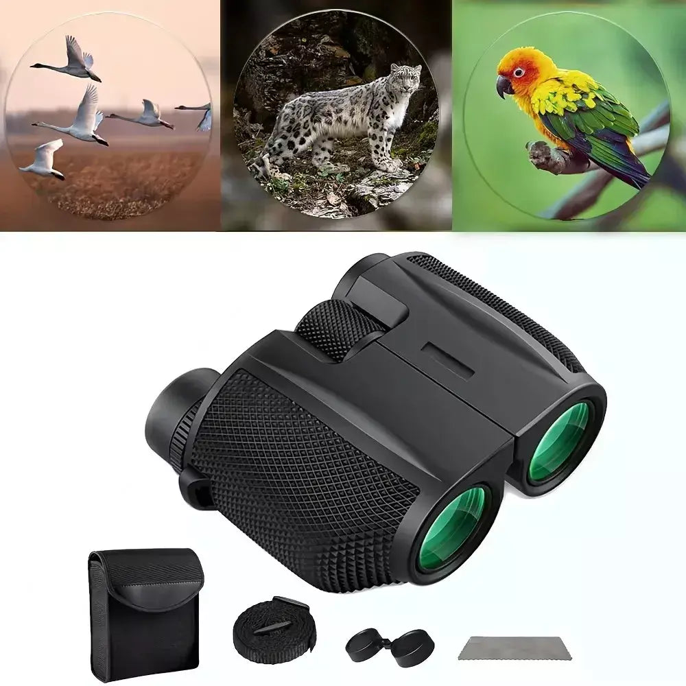 Binóculos 10x25 hd mini telescópio portátil bak4 fmc revestido telescópio ao ar livre observação de pássaros caça viagem acampamento bola jogo